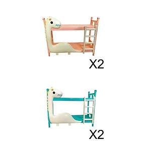 4x Miniature Doll Bunk Beds Double Layer Toy Accessories for Doll House Pretend Play