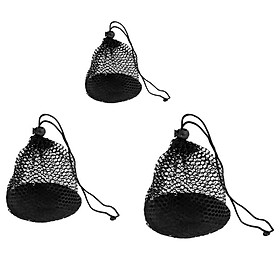 3 Pieces Nylon Mesh Net Bag Golf Tennis Ball Carrying Holder Storage Pouch (S + M + L)