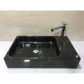 Mua Chậu rửa mặt lavabo đá tự nhiên HCN khoét lỗ vòi góc đen ý ĐCN27