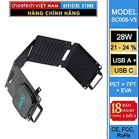 Mua Bộ sạc năng lượng mặt trời di động Choetech SC005-V5 công suất 28w có thể gấp gọn (Hàng chính hãng)