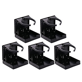 5x Adjustable BLACK Drink Bottle Holder with Fixings for Marine Car Truck