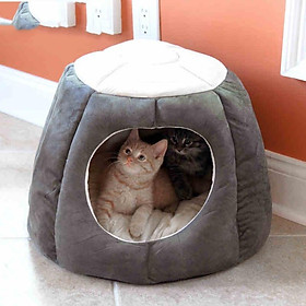 nhà lều nệm ngủ chó mèo thu đông ấm áp cho cún yêu , mèo yêu