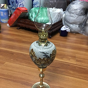 Mua Đèn dầu thờ gốm Bát Tràng khắc hoa sen