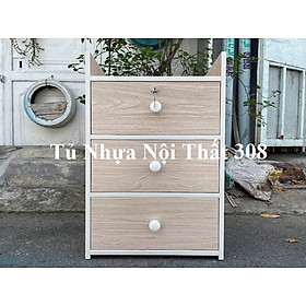 Tủ, Kệ Đầu Giường Nhựa Đài Loan Cao 64cm Ngang 43cm Sâu 31cm Màu Xoan Đào K196