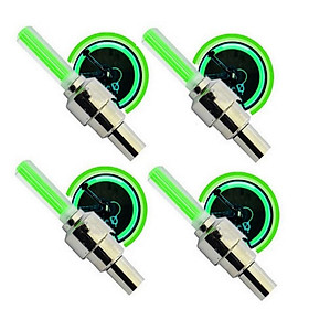 Bộ 4 Đèn LED gắn van đổi màu cho bánh xe máy ô tô TL 131-4B(Xanh lá)