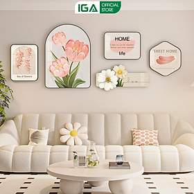 Mua Set 5 tranh decor hiện đại trang trí phòng khách phòng ngủ  chất liệu formex 5mm kèm sẵn keo dán - GZ01