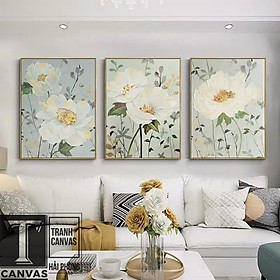 Mua Tranh canvas tràn viền treo tường phòng khách  tranh vẽ bông hoa sắc màu H 161-167