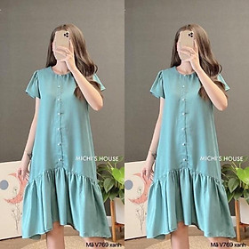 Đầm bầu,Váy bầu thời trang thiết kế A7 chất lụa hoa freesize từ 45 đến 70kg - Tổng kho váy bầu