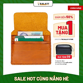 Ví Bóp Nam Nữ Nhỏ Mini Handmade Da Bò Thật Galaxy Store GVL - Hàng Chính Hãng