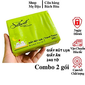 Mua SALE Combo 2 gói khăn giấy bỏ túi 240 tờ Silkwell tiện lợi (hàng 3 lớp) (Siêu HOT)