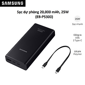 Mua Sạc Dự Phòng Samsung 20.000mAh 25W (EB-P5300) (kèm cáp Type-C 0.3m) - Hàng Chính Hãng