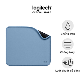 Lót chuột Logitech Mouse Pad - Đế cao su chống trượt, lướt dễ dàng, bề mặt chống đổ tràn, bền bỉ, nhỏ gọn - Hàng chính hãng - Màu