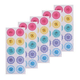 5 Sheets Round Lace Stickers Self Adhesive Sealing Decorative Sticker Label