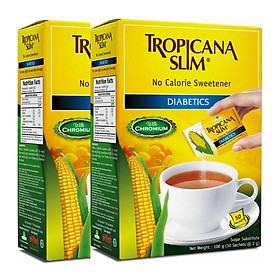 Combo 2 Hộp Đường Ăn Kiêng Tropicana Slim No Calorie Sweetener Diabetics (50 x 2g)