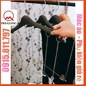 Mua Móc xích bộ - mix treo đồ người lớn  đầu móc xoay 360 độ (combo gồm móc nữ vai to màu đen và xích bộ màu trắng bạc)