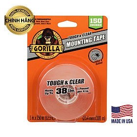 Băng Dính Trong 2 Mặt Siêu Chắc, Chịu Lực Tốt, Băng Keo Trong 2 Mặt Gorilla Tough & Clear Mounting Tape XL