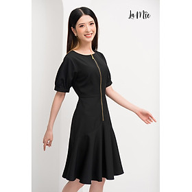 Đầm Lụa Xoe Dáng Xòe Khóa Đồng Thân Trước Maxivic, La Mộc - LM92111