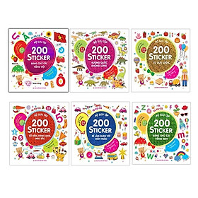 Sách - Combo Bộ sưu tập 200 sticker ( chủ đề đa dạng 2-6 tuổi) 6 cuốn