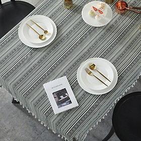 Mua Khăn Trải Bàn Trang Trí Bàn Ăn Chất Canvas Dệt Sợi Viền Sợi Tua Rua
