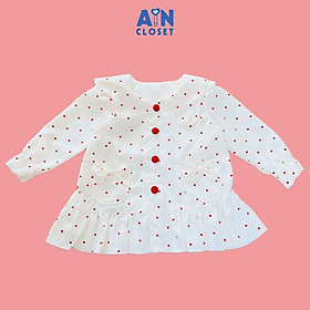 Áo Khoác bé gái hoạ tiết Tim Nhí Đỏ Tuytsi - AICDBG3CHWEF - AIN Closet