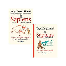 Combo 2 Cuốn Sapiens: Lược Sử Loài Người Bằng Tranh - Tập 1: Khởi Đầu Của Loài Người + Tập 2: Các Trụ Cột Của Nền Văn Minh  - AL