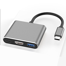 Hình ảnh Hub chuyển đổi USB Type-C Sang USB 3.0/HDMI-Type C (Xám)