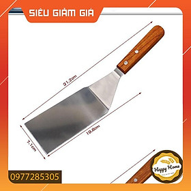 Mua Xẻng xúc bánh lưỡi vuông bằng thép không gỉ có cán gỗ cầm tay chống nóng