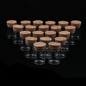 20Pcs Mini 2.9cm High Glass Wishing Bottles Vials with Cork  Test Tube