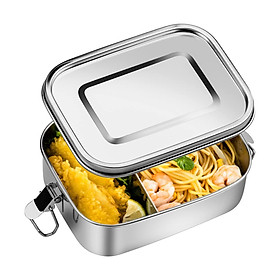 Hộp Bento 1L bằng thép không gỉ, BPA không có hộp ăn trưa BPA / nhựa với khoang trẻ em và người lớn