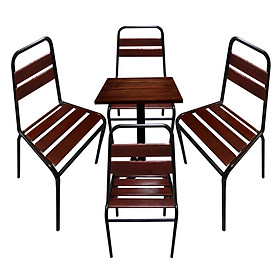 Mua Bộ ghế cao Napoli gồm 1 bàn nhỏ mặt gỗ chân sắt và 4 ghế ghế gỗ chân sắt có lưng tựa thoáng mát