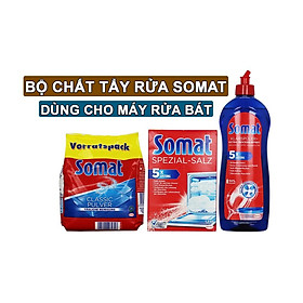 Combo muối + Bột+ nước rửa Bát - Ly Somat 1.2kg - Đức dùng cho Máy Rửa Bát Chén