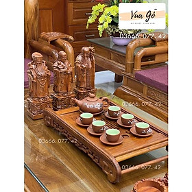 Mua Khay Bàn Trà (Chè) Cuốn Thư Gỗ Hương - Ý Nghĩa Vạn Thọ Vô Cương(Tặng khay inoc hứng nước)