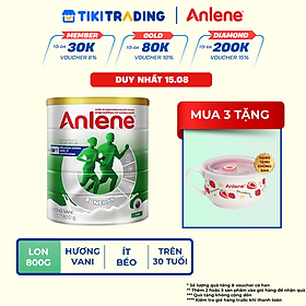 Bao bì mới - Sữa Bột Anlene Hương Vanilla (Hộp Thiếc 800g)