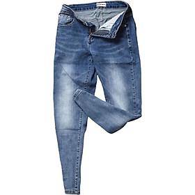 Quần jeans nam co dãn , quần bò nam kiểu trơn và xước thiết kế trẻ trung đơn điệu phá cách gồm 5 kích thước (28-32) Julido mẫu QJN099703 - Màu xanh phối bạc