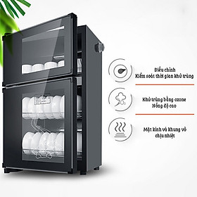 Mua Máy sấy chén bát gia đình 98L khử khuẩn bằng ozon siêu sạch - Tủ sấy bát đĩa 2 tầng