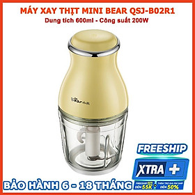 Máy xay thịt mini Bear 0.6L máy xay ăn dặm cho bé, Anh Lam Store - Hàng nhập khẩu - QSJ-B02R1600mlVàng - 12 tháng