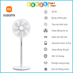 Quạt Tích Điện Không Dây XIAOMI Gen 3 Pro Công Nghệ Xoay 3D Ngang Dọc, Sử Dụng 40 Giờ Liên Tục 100 Tốc Độ Gió AI Thông Minh Có Remote, Kết Nối App Công Suất 35 W- Hàng Quốc Tế