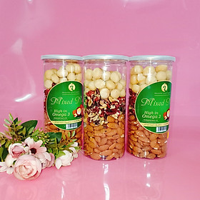 Hỗn Hợp Mixed Nuts 3 loại hạt dinh dưỡng tách vỏ Macca,óc chó đỏ,hạnh nhân