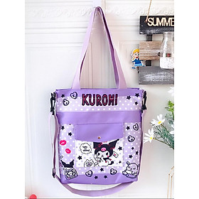 Sanrio Hello Kitty Hoạt Hình Canvas Túi Trẻ Vai Cô Gái Bé Trai Túi Sinh Viên Dạy Kèm Túi Xách