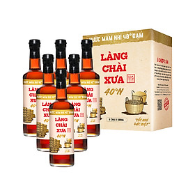 Đặc Sản Phan Thiết - Thùng 6 Chai Nước Mắm Nhỉ 40 Độ Đạm Làng Chài Xưa Chai Thủy Tinh 500Ml Ủ Chượp 2 Lần Không Chất Bảo Quản