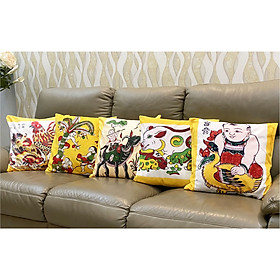 Mua Set 5 Vỏ gối Tranh Đông Hồ