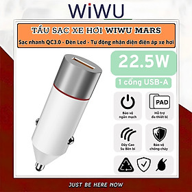 Mua Tẩu củ sạc nhanh xe hơi ô tô PD 60W 2 Type-C USB-A QC3.0 hiệu WIWU Mars cho iphone 16 15 14 13 12 iPad Vivo Oppo samsung Macbook - hàng nhập khẩu