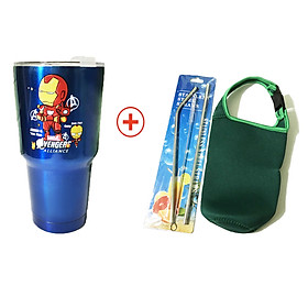 COMBO LY GIỮ NHIỆT IRMAN NHŨ XANH DƯƠNG 900ML