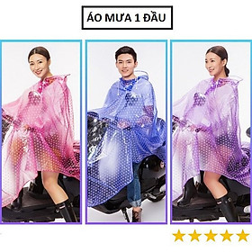 Mua Áo Mưa Chấm Bi Có Kính Che Mặt 1 Đầu Cao Cấp Chất Liệu Dày Dặn