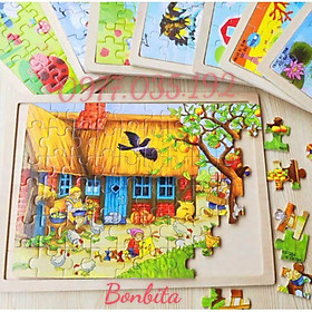 Đồ chơi xếp hình gỗ Puzzle 60 miếng ngẫu nhiên