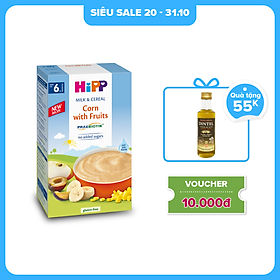 Bột ăn dặm dinh dưỡng Sữa, Hoa quả, Bắp HiPP Organic 250g