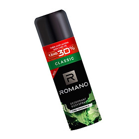 Xịt khử mùi toàn thân cho nam Romano Classic tặng 30% dung tích chai 195ml