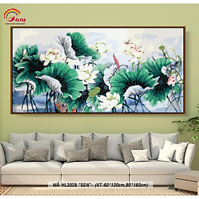 Tranh sơn dầu số hóa tự tô màu Gam HL3028 60x120cm không khung