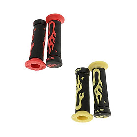 2 Pairs Yellow+Red 7/8'' 22mm Motorcycle Scooter Handlebar Hand Grips