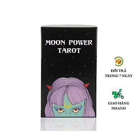 (Size Gốc) Bộ Bài Moon Power Tarot, Hộp Cứng, Thẻ Mạ Màu Vàng